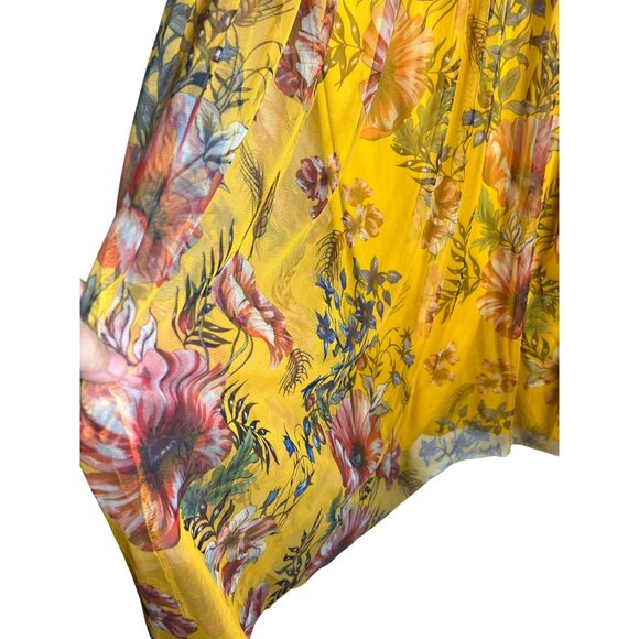 NWT Candalite Petite PXL Floral Yellow Halter Maxi Polyester Spring Summer Dress - Picture 5 of 16